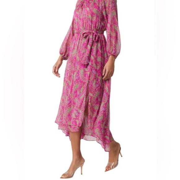 NWT MISA Leila Dress Sz Small Fuschia Paisley - Picture 4 of 12